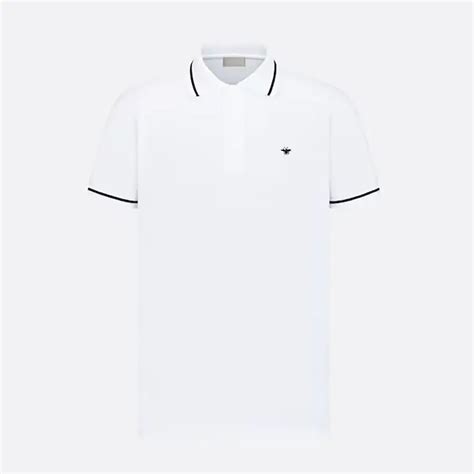 dior bee polo shirt|Polo Shirt with Bee Embroidery White Cotton Piqué .